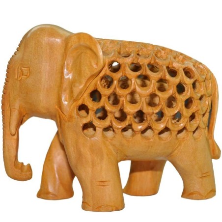 Under-Cut Elephant Wooden Statue