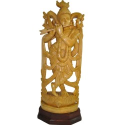 Lord Krishna Wooden Statue