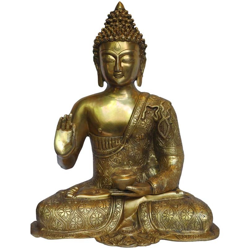 Blessing Buddha Brass Idol