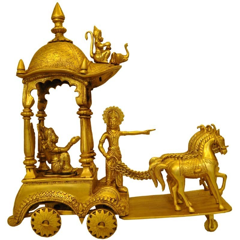 Krishna -Arjuna Bhaghavath Geeta bodhana Brass Idol