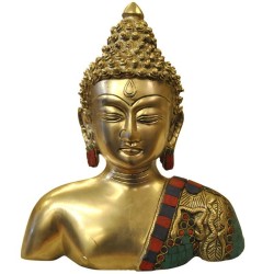 Buddha Bust Brass Idol