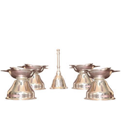 pooja item combo 2, 2 deepa, 2 kumkum cup , 1 bell