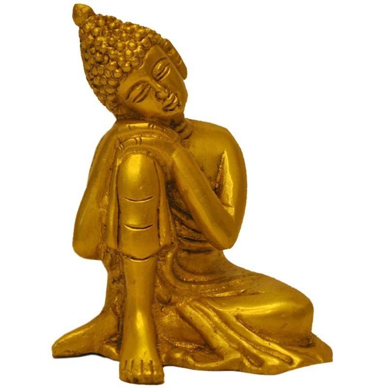 Buddha in Thoughts brass statue