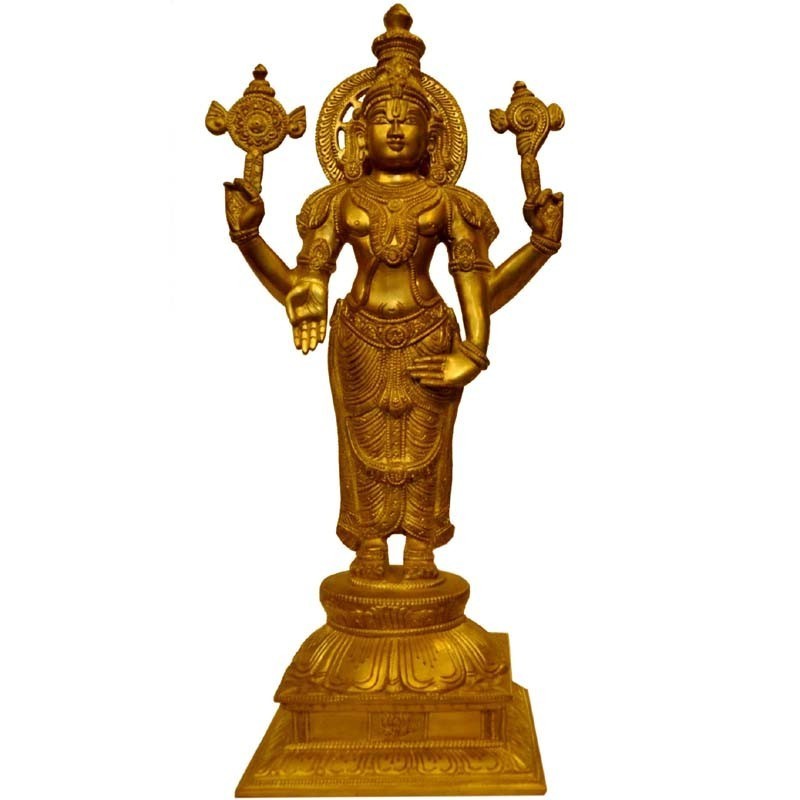 Standing Vishnu Brass Idol