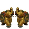 Elephant Pair Brass Statue