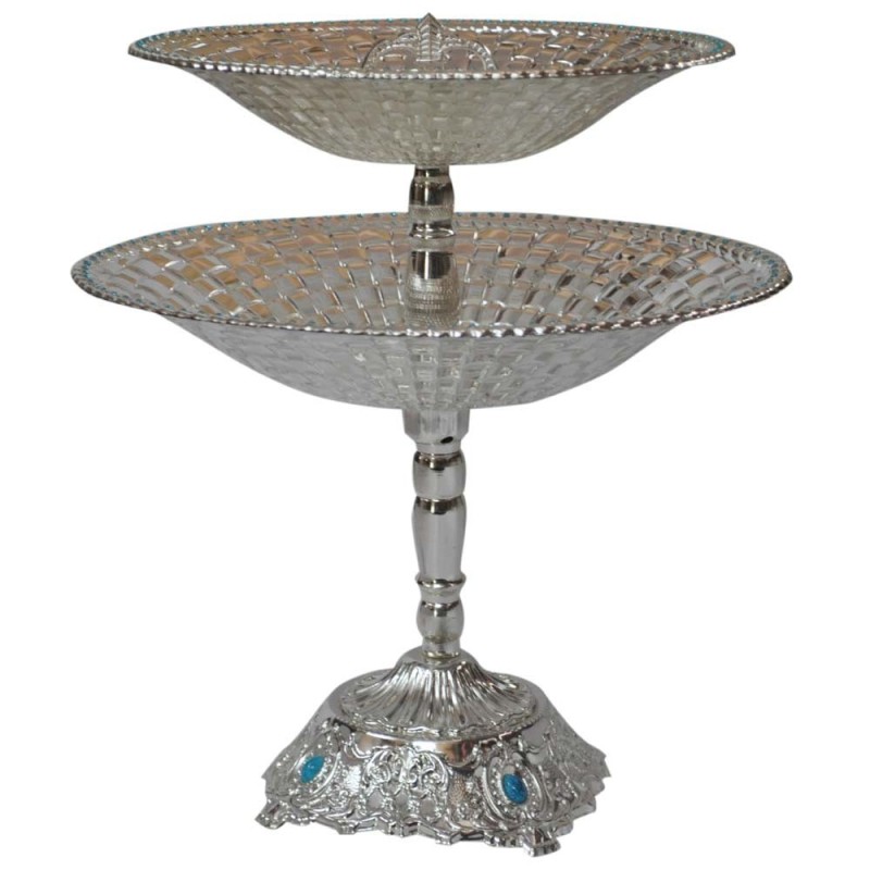 Layer Plate Ovel Stand Silver