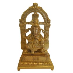 Peeta Ganesha Brass Statue