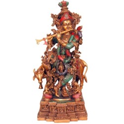 Krishna with Flute Coral 