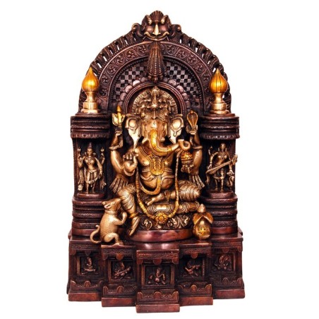Ganesha Sitting on  Beautiful Throne