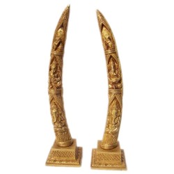 Designed Ganesha In Elephant Tusks Brass