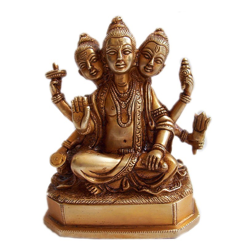 Dattatreya Brass Statue - Puja Sanskaram