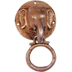 Brass Elephant Face  Door Knocker