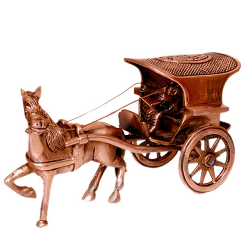 Designed Brass Horse Cart