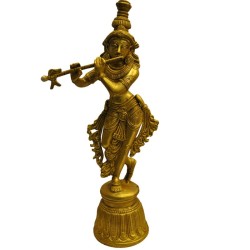 Krishna with Flute Brass Statue