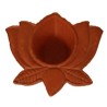 Lotus Shape Ceramic Red Diya