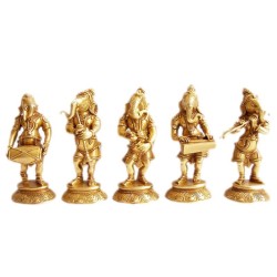 Musical Set Ganesha Brass Idol