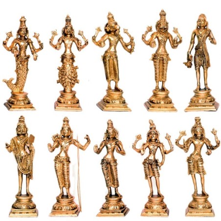 Dashavatara Designed Brass Idol
