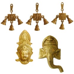 1 Devi Face  1 Ganesha Face & 3 Wall Hanging Combo