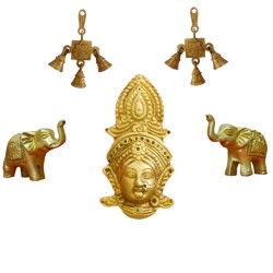 1 Devi Face 2 Wall Hanging  2 Elephant Combo