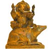Ganesha sitting on Mouse Brass Statue