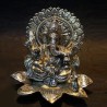 Ganesha and Lakshmi Sitting on Lotus