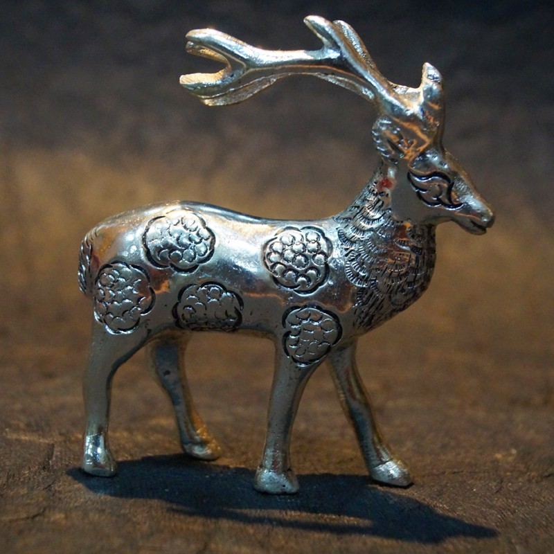 Hand crafted aluminium Deer idol - Puja Sanskaram