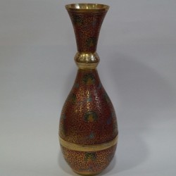 Beautiful red paint brass flower vase online