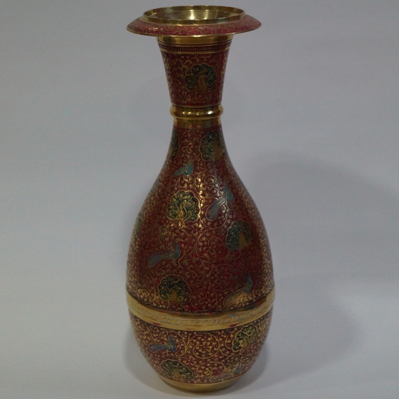 Jar Shaped Brass Flower Vase online - Puja Sanskaram