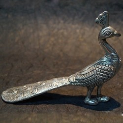 Beautifully crafted peacock aluminium idol