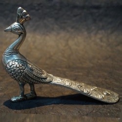 Beautifully crafted peacock aluminium idol