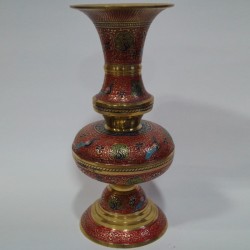 Brass flower vase moulded into jar shape