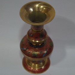 Brass flower vase moulded into jar shape