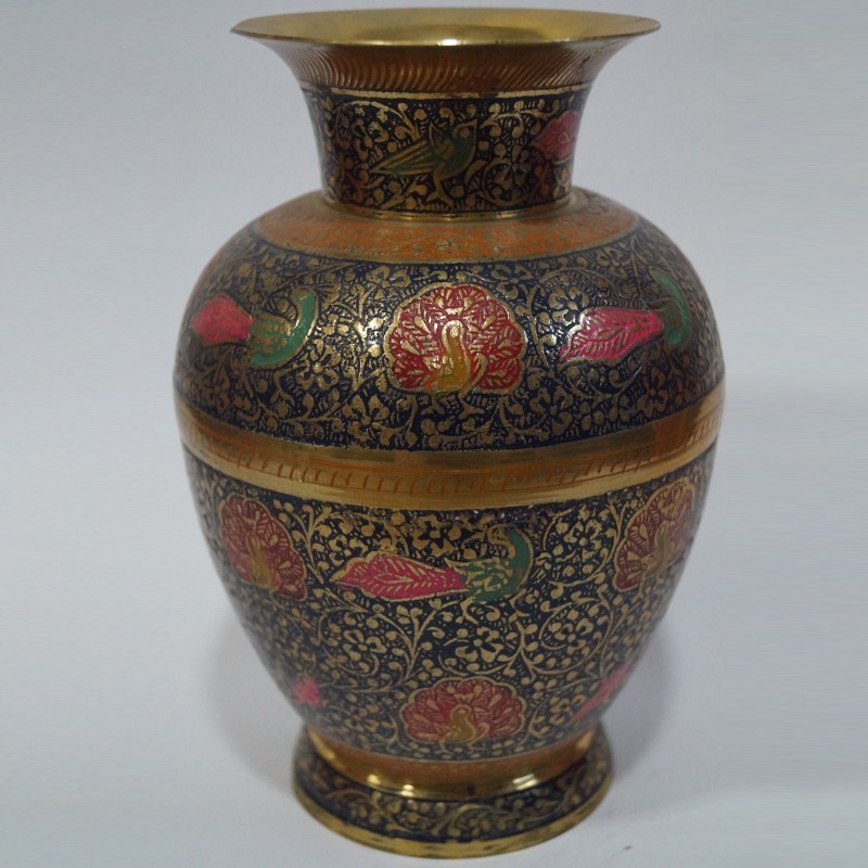 Beautiful designed Brass Flower vase - Puja Sanskaram