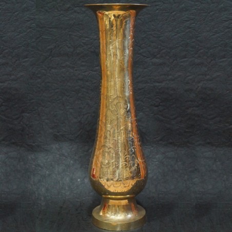 Narrow opening brass flower vase 