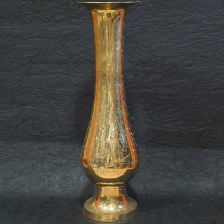Long classic brass flower vase