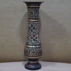 Black flower design brass flower vase