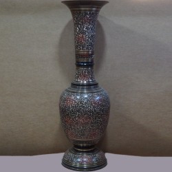 Beautiful Flower design hand crafted on brass flower vase