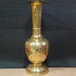 Jar shped shining brass flower vase