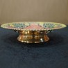 Bright red painted designed brass fruit bowl 