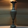 Black crafted long brass flower vase