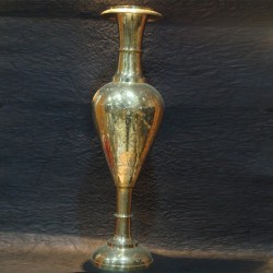 Long stand shining brass flower vase for Interior décor