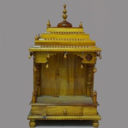 Designed wooden puja mantap with drawer