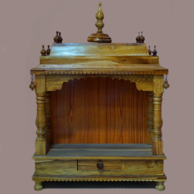 Wooden puja mantap with drawer