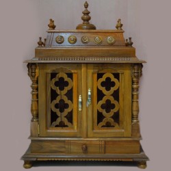 Wooden puja mantap with door