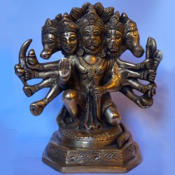 Panchmukha Anjaneya Brass statue