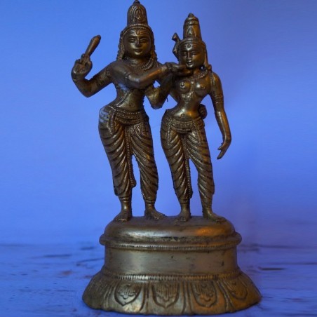 Beautiful Shiva Parvathi brass idol