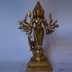 Lord Subramanya with mutli hands brass idol