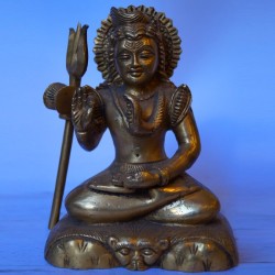 Blessing Lord Shiva sitting brass Idol