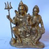 Lord Shiva Parvathi and Ganesha brass statue