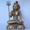 Lord shiva blessing polished brass idol